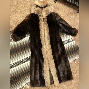 Vintage Authentic Fox Fur Full Length Women’s Coat / small
